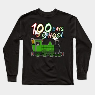 100 Days Of School Steam Train Kindergarten 2022 Long Sleeve T-Shirt